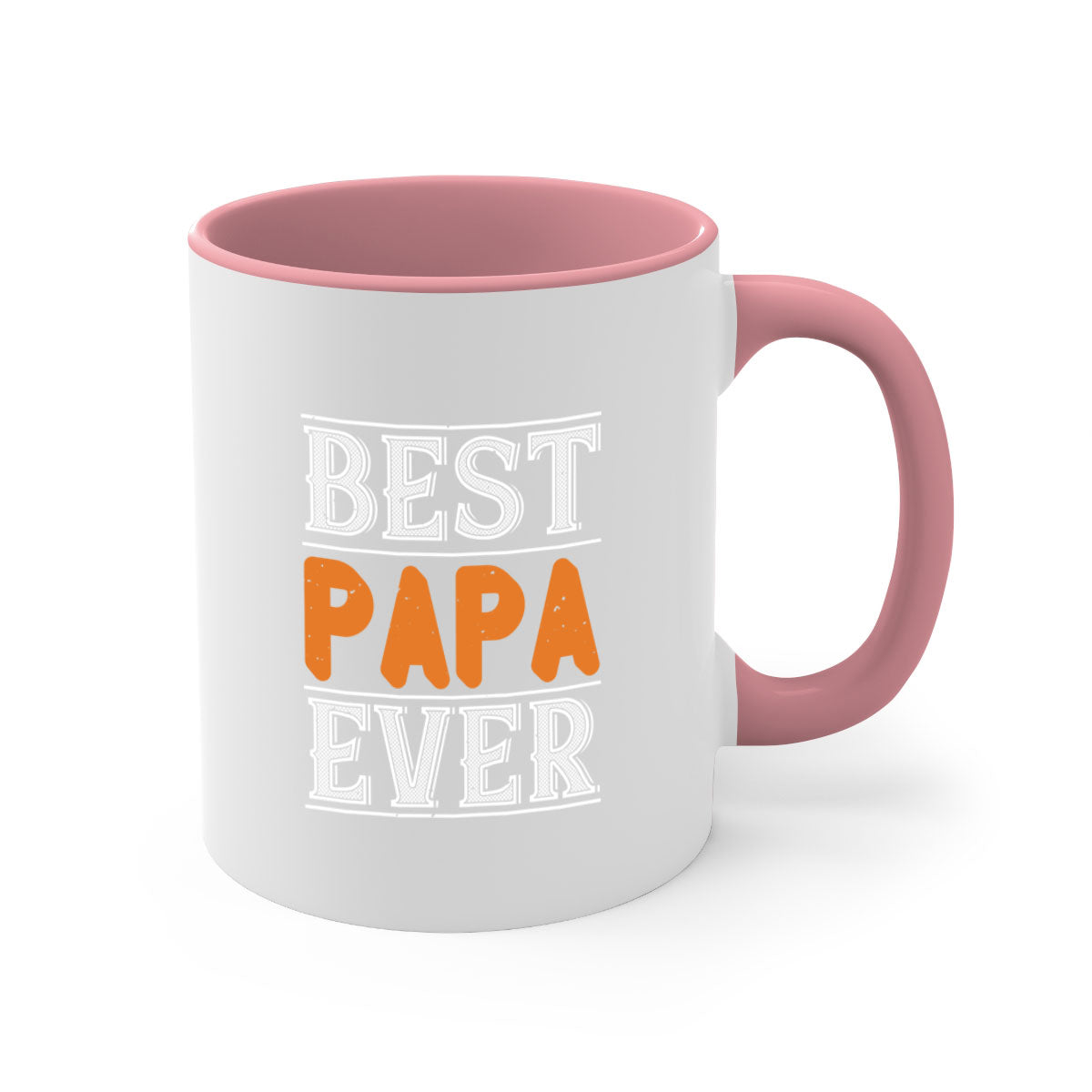 Best Papa Ever 47# Mug featuring a glossy finish and colorful handle, perfect for coffee or tea.