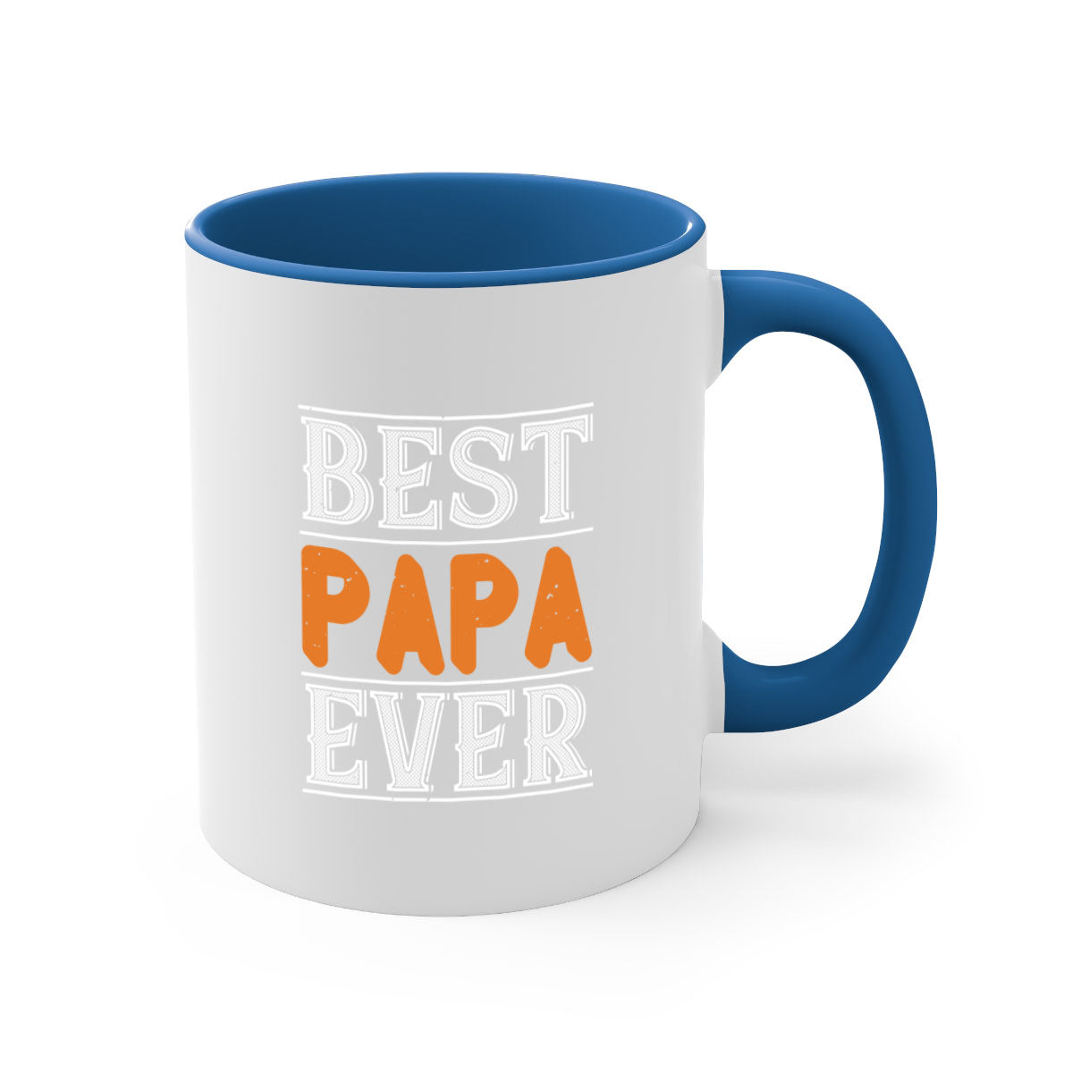 Best Papa Ever 47# Mug featuring a glossy finish and colorful handle, perfect for coffee or tea.