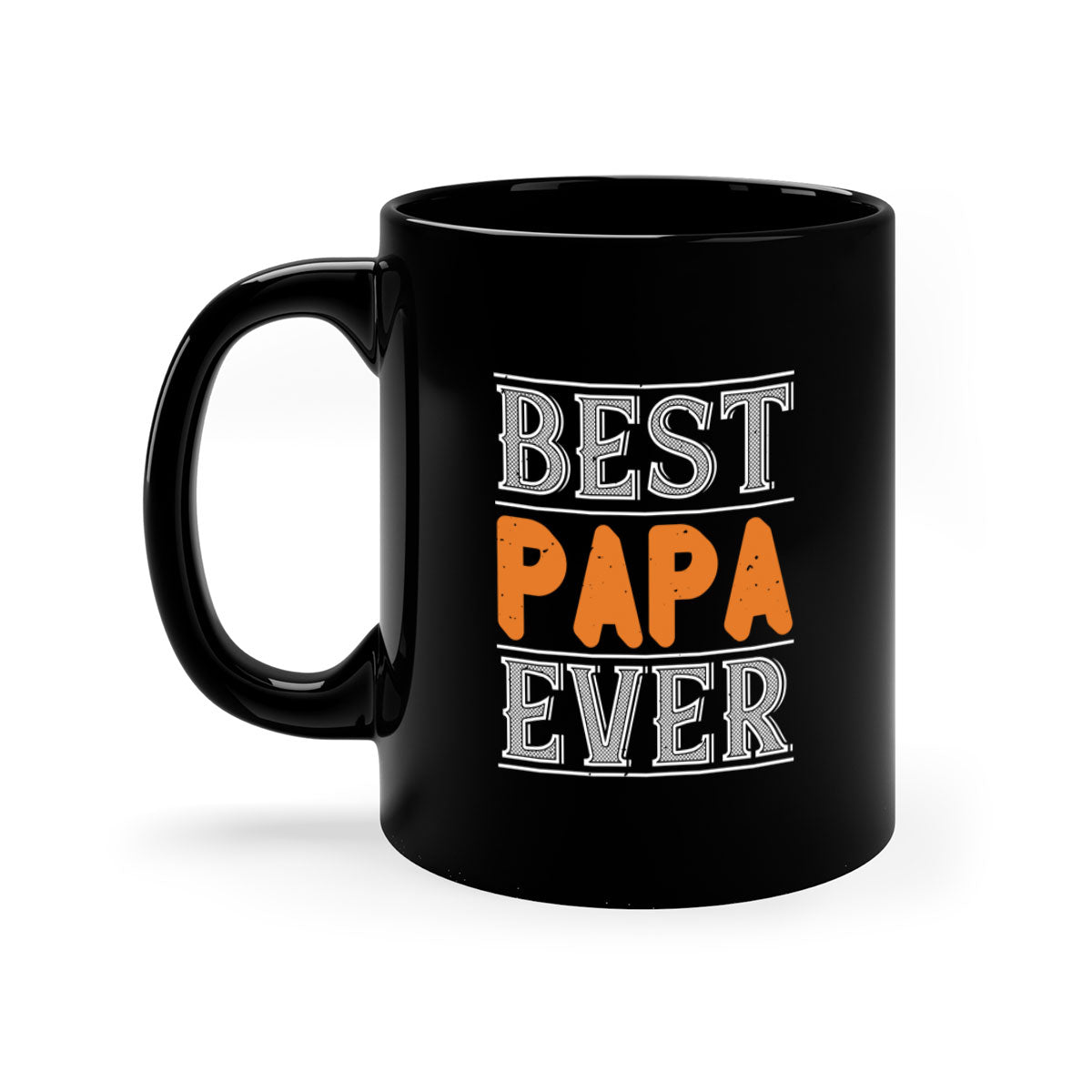 Best Papa Ever 47# Mug featuring a glossy finish and colorful handle, perfect for coffee or tea.