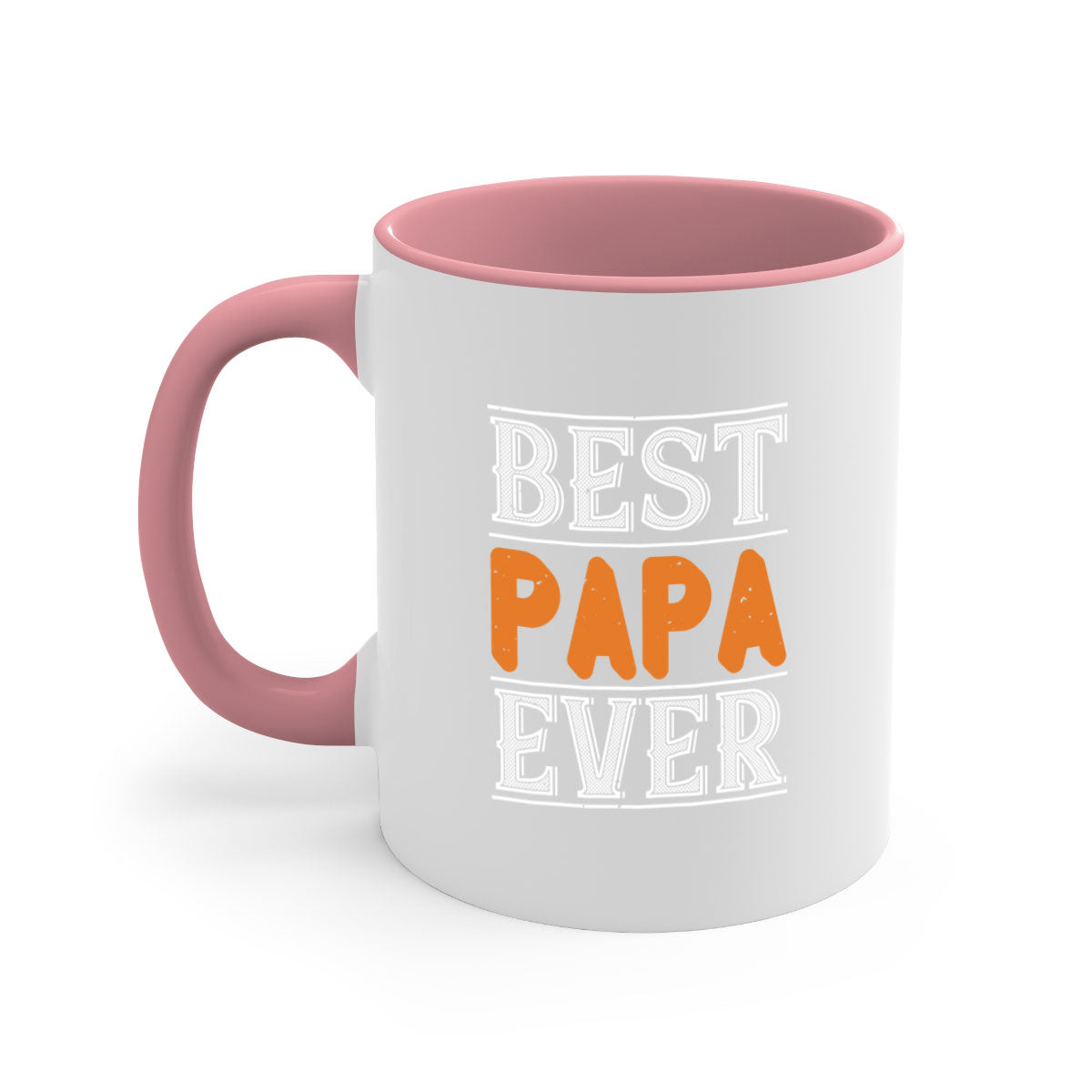 Best Papa Ever 47# Mug featuring a glossy finish and colorful handle, perfect for coffee or tea.