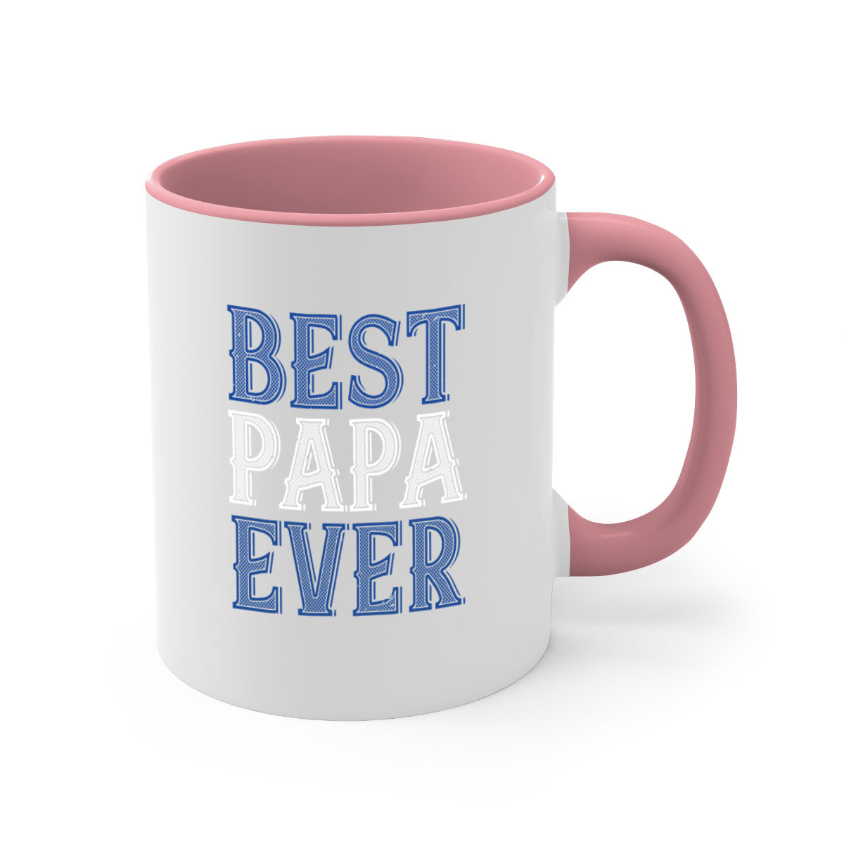 Best Papa Ever mug featuring a glossy finish, colored handle, and interior, available in multiple colors and sizes.