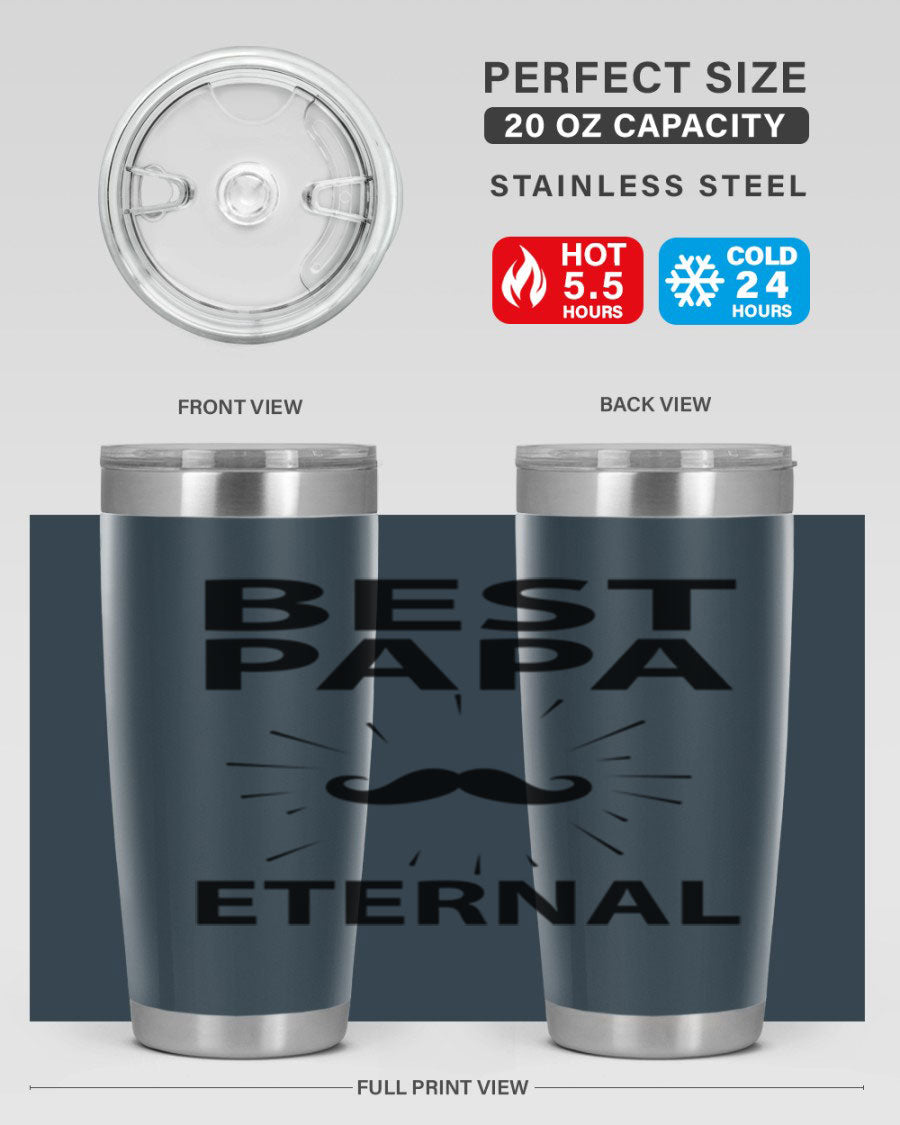 Best Papa PNG 92# tumbler in stainless steel, featuring a sleek design and vibrant print, perfect for keeping drinks hot or cold.