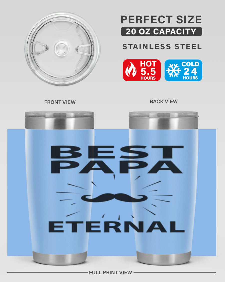 Best Papa PNG 92# tumbler in stainless steel, featuring a sleek design and vibrant print, perfect for keeping drinks hot or cold.