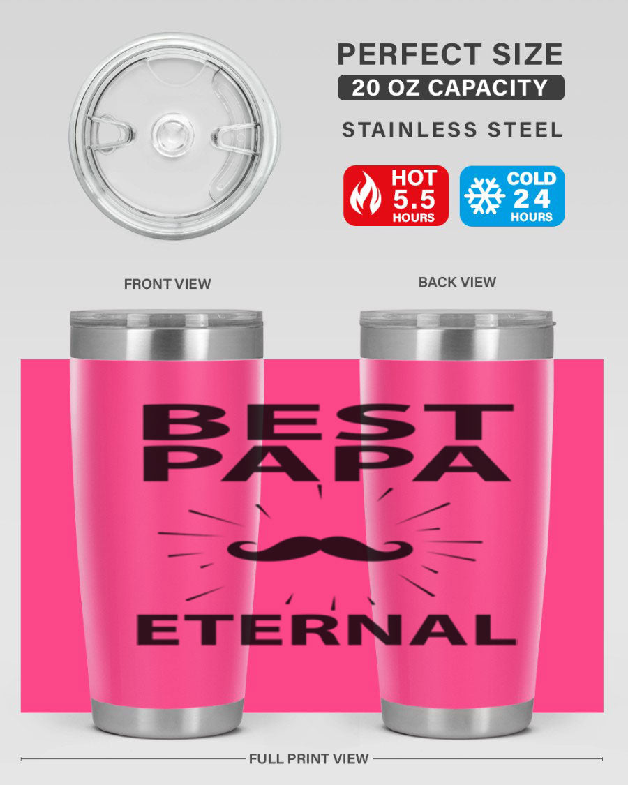 Best Papa PNG 92# tumbler in stainless steel, featuring a sleek design and vibrant print, perfect for keeping drinks hot or cold.