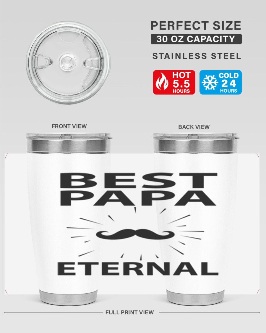 Best Papa PNG 92# tumbler in stainless steel, featuring a sleek design and vibrant print, perfect for keeping drinks hot or cold.