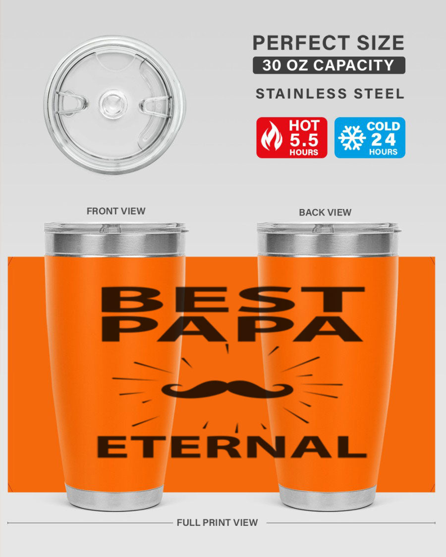 Best Papa PNG 92# tumbler in stainless steel, featuring a sleek design and vibrant print, perfect for keeping drinks hot or cold.