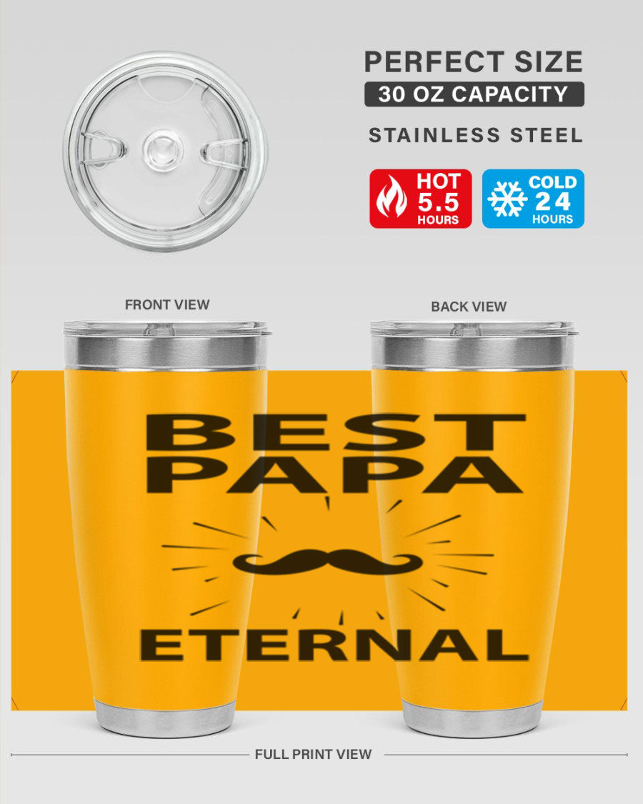 Best Papa PNG 92# tumbler in stainless steel, featuring a sleek design and vibrant print, perfect for keeping drinks hot or cold.