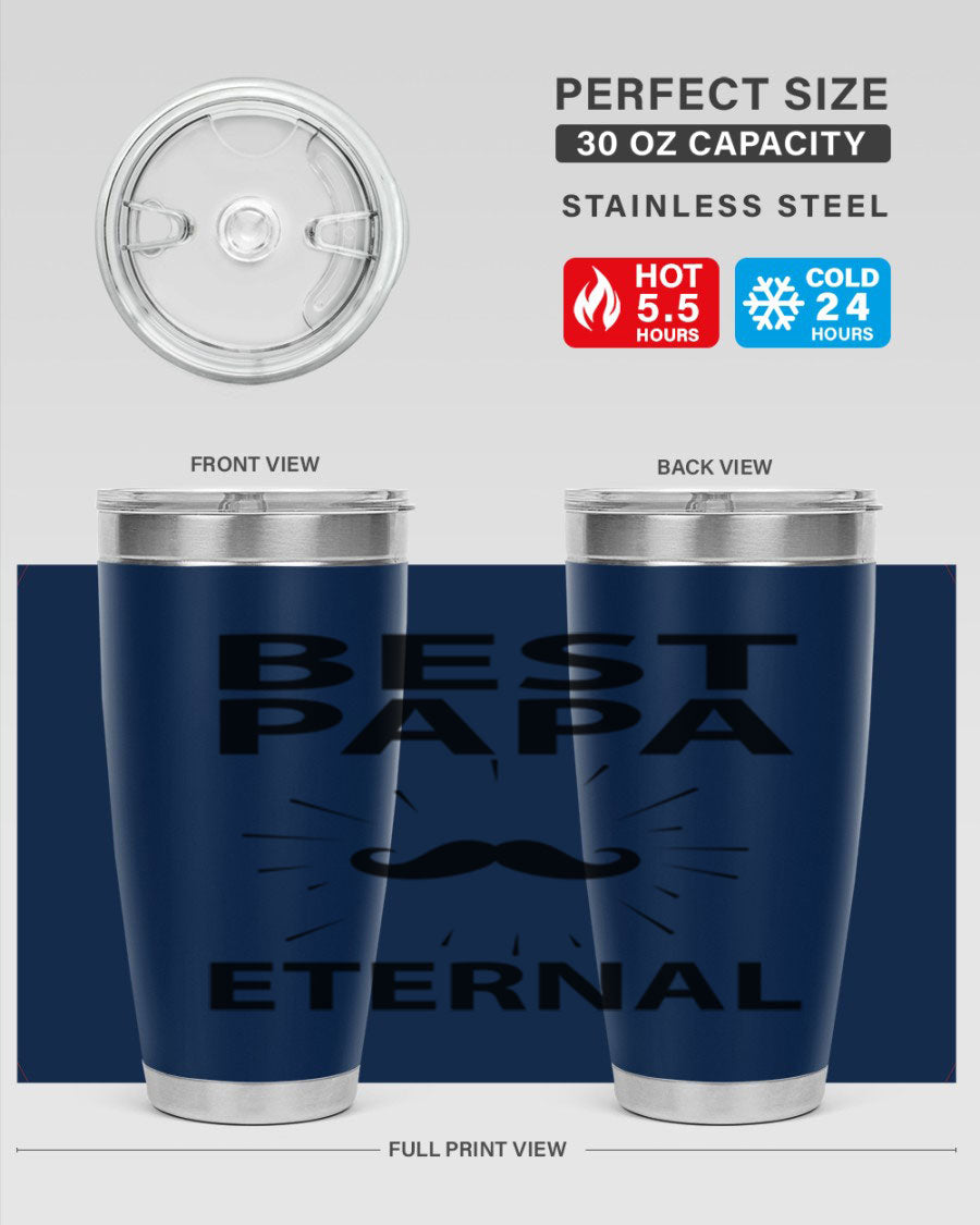 Best Papa PNG 92# tumbler in stainless steel, featuring a sleek design and vibrant print, perfect for keeping drinks hot or cold.