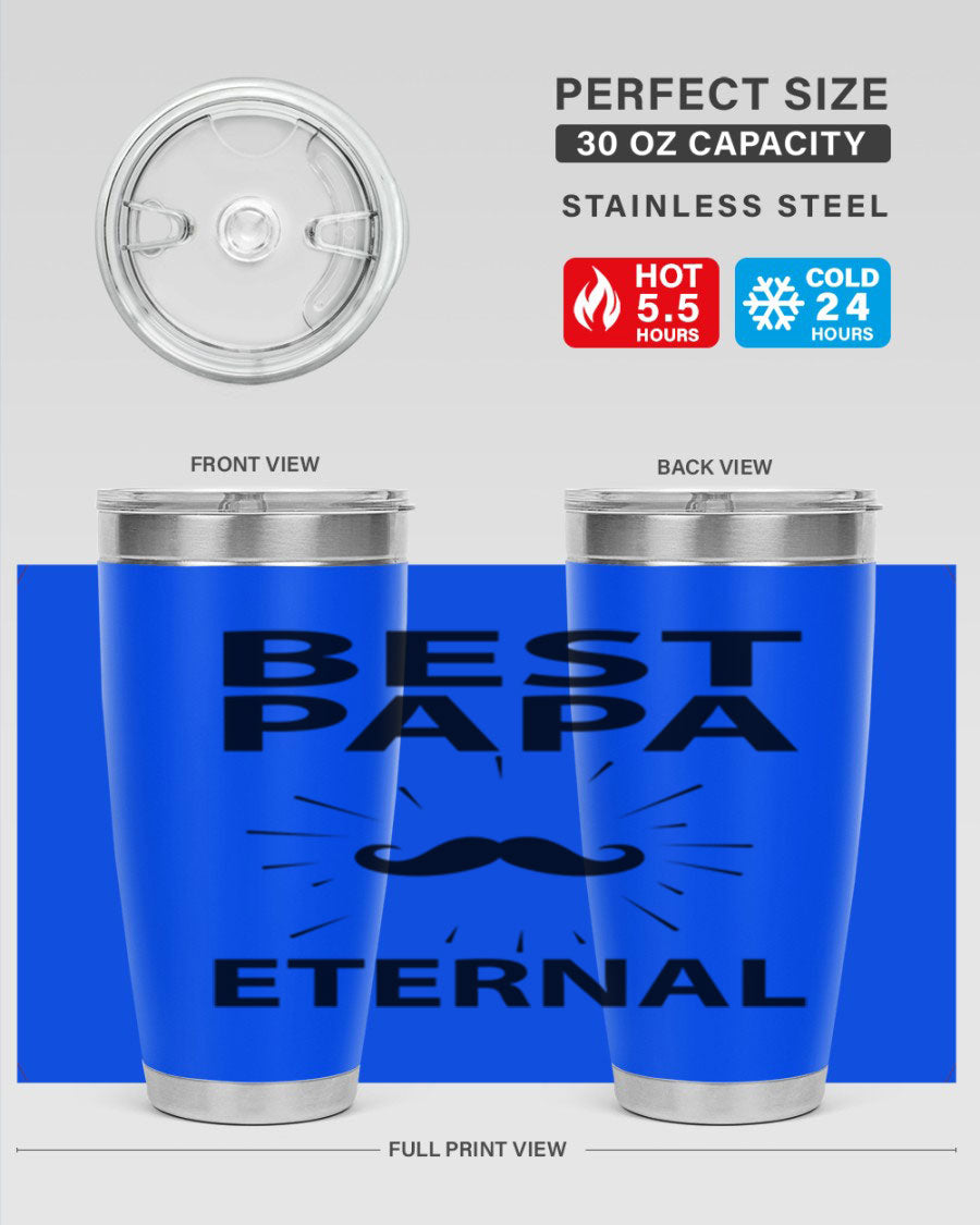 Best Papa PNG 92# tumbler in stainless steel, featuring a sleek design and vibrant print, perfect for keeping drinks hot or cold.