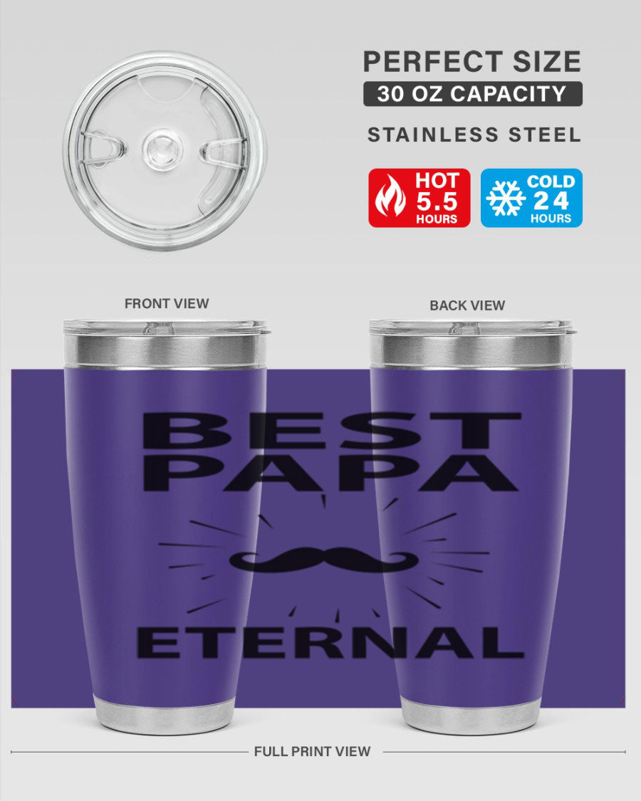 Best Papa PNG 92# tumbler in stainless steel, featuring a sleek design and vibrant print, perfect for keeping drinks hot or cold.