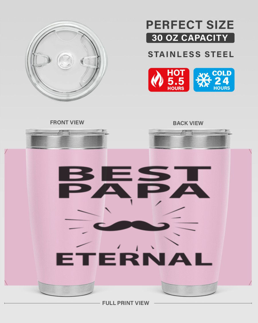 Best Papa PNG 92# tumbler in stainless steel, featuring a sleek design and vibrant print, perfect for keeping drinks hot or cold.