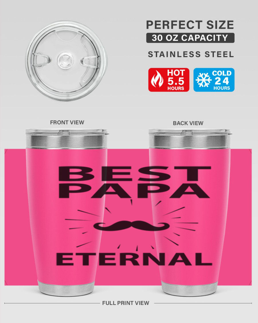 Best Papa PNG 92# tumbler in stainless steel, featuring a sleek design and vibrant print, perfect for keeping drinks hot or cold.