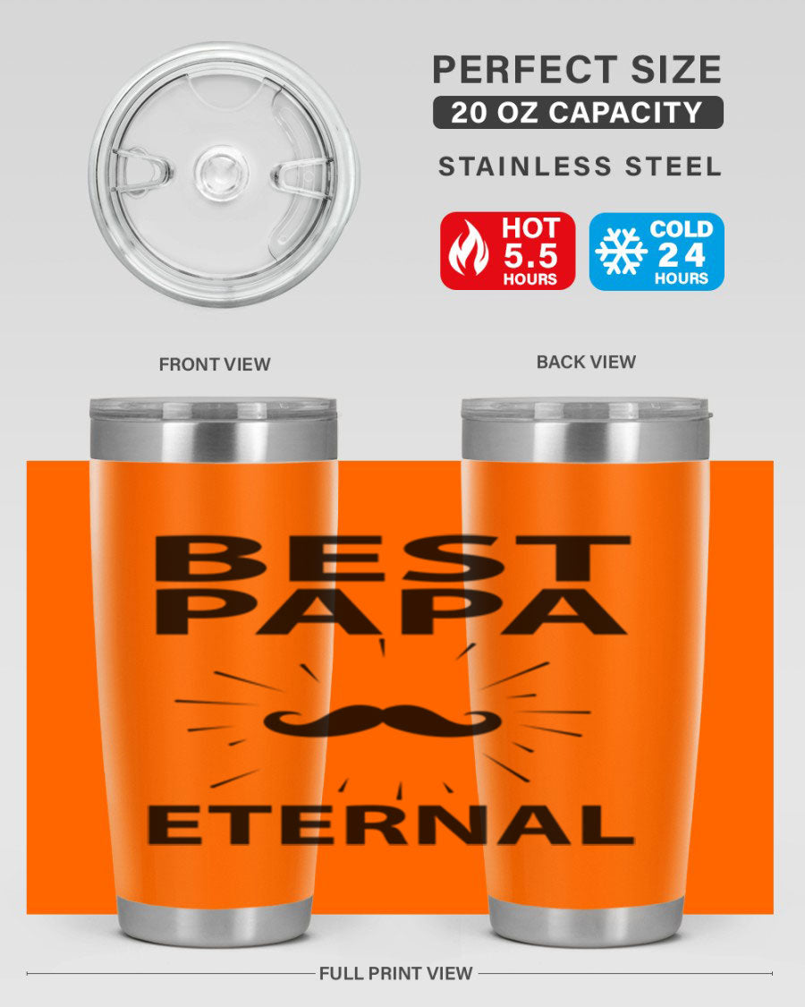 Best Papa PNG 92# tumbler in stainless steel, featuring a sleek design and vibrant print, perfect for keeping drinks hot or cold.