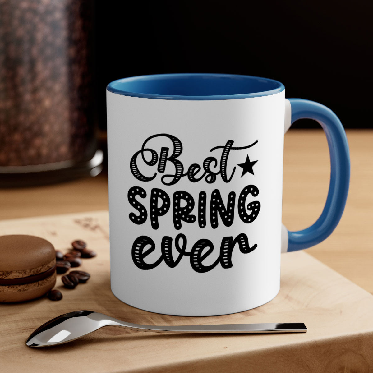 Best Spring Ever 33# Mug with colorful handle and glossy finish, available in multiple colors and sizes.