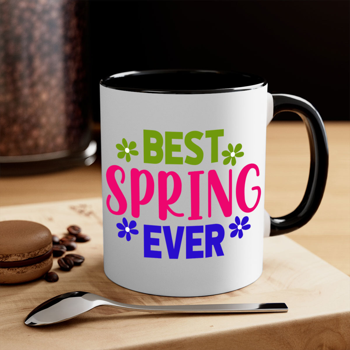 Best Spring Ever 34# Mug with colorful handle and glossy finish, available in multiple colors and sizes.