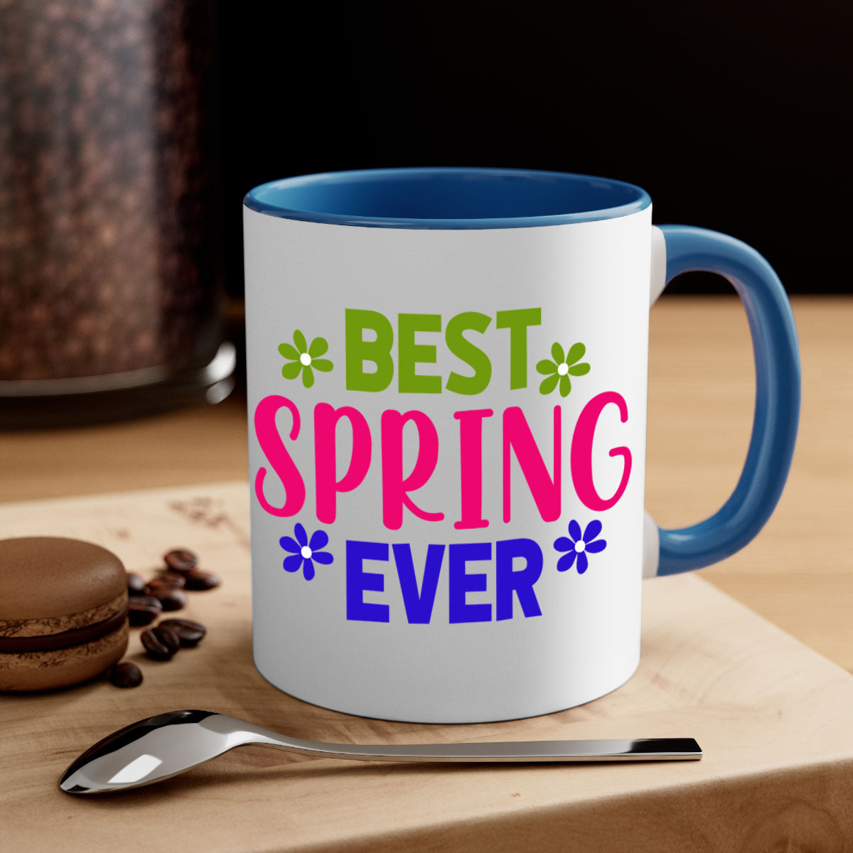 Best Spring Ever 34# Mug with colorful handle and glossy finish, available in multiple colors and sizes.