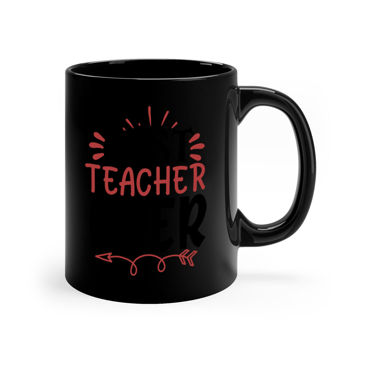 Best Teacher Ever Style 189# Mug with a glossy finish, featuring a colored handle and interior, available in multiple colors.