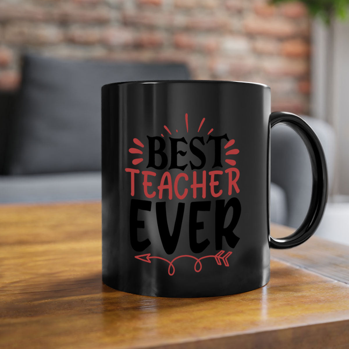 Best Teacher Ever Style 189# Mug with a glossy finish, featuring a colored handle and interior, available in multiple colors.