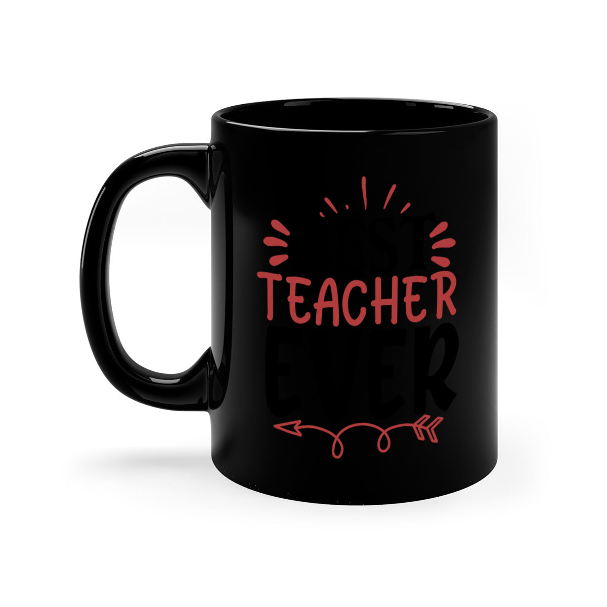 Best Teacher Ever Style 189# Mug with a glossy finish, featuring a colored handle and interior, available in multiple colors.