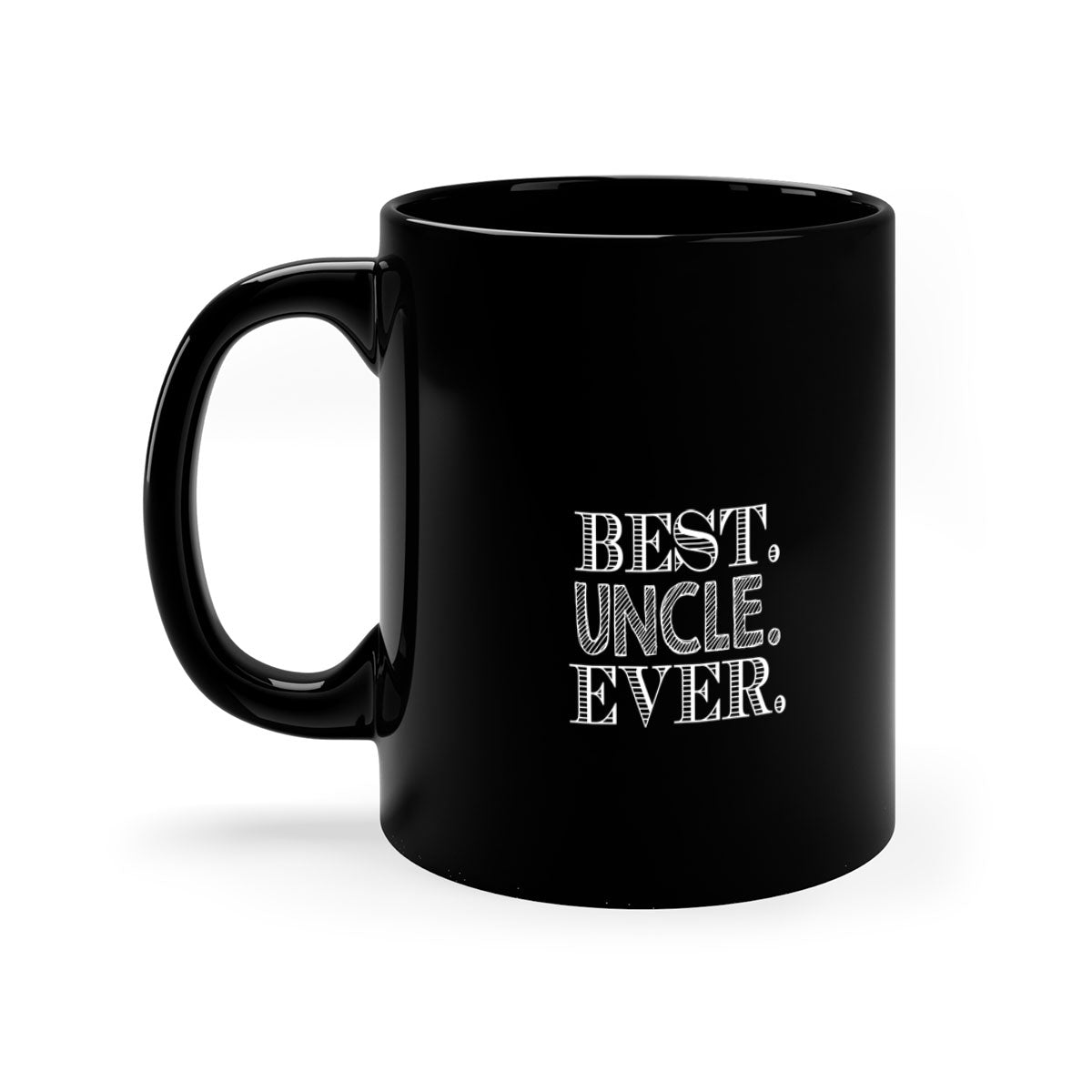 Best Uncle Ever mug with colorful handle and glossy finish, perfect for coffee or tea.