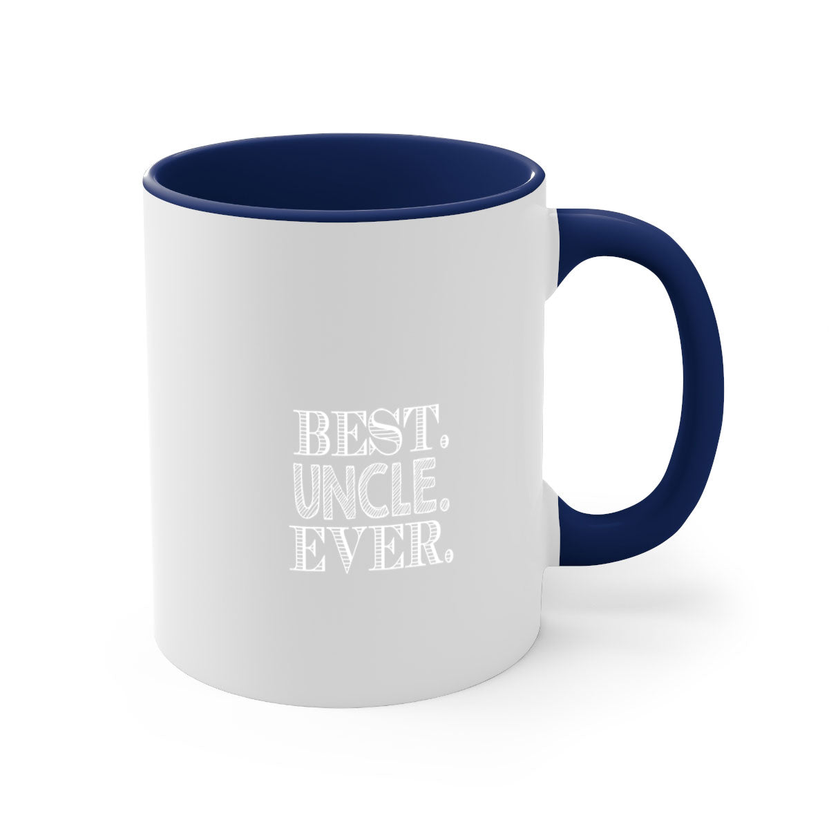 Best Uncle Ever mug with colorful handle and glossy finish, perfect for coffee or tea.