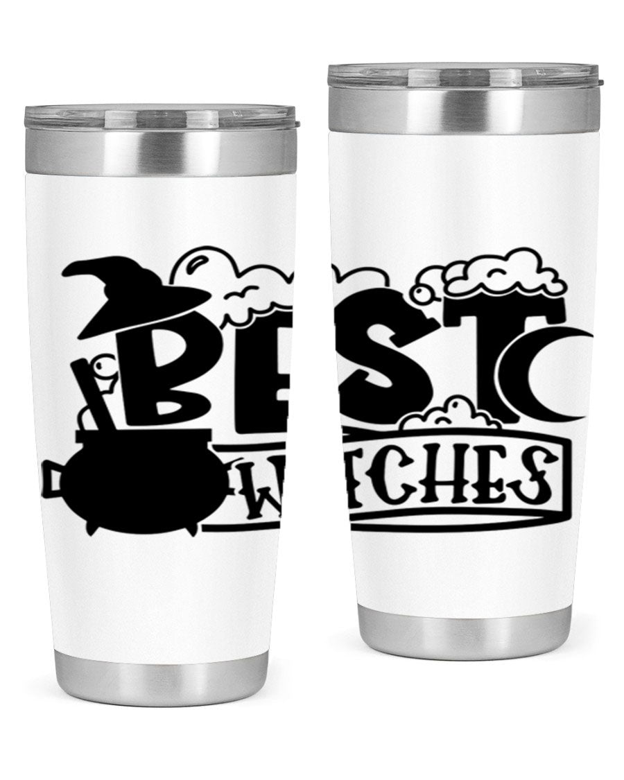 Best Witches 20oz Halloween Tumbler made of stainless steel with a whimsical design, perfect for hot and cold beverages.