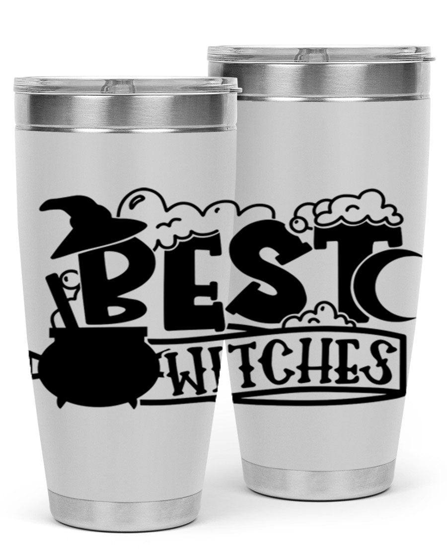 Best Witches 20oz Halloween Tumbler made of stainless steel with a whimsical design, perfect for hot and cold beverages.