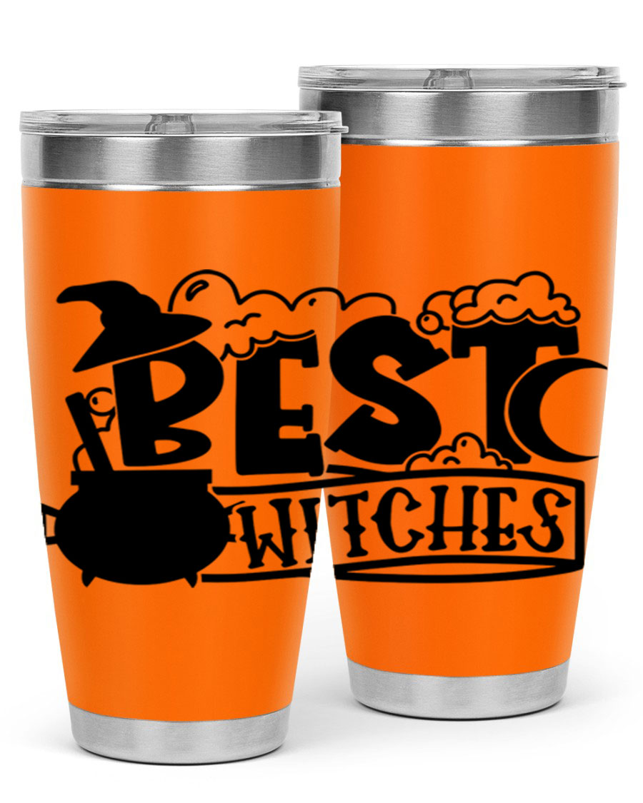 Best Witches 20oz Halloween Tumbler made of stainless steel with a whimsical design, perfect for hot and cold beverages.