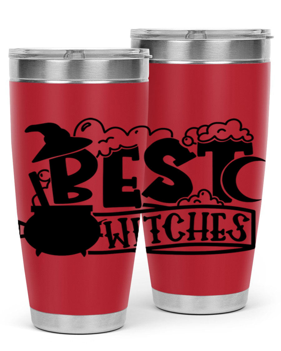 Best Witches 20oz Halloween Tumbler made of stainless steel with a whimsical design, perfect for hot and cold beverages.