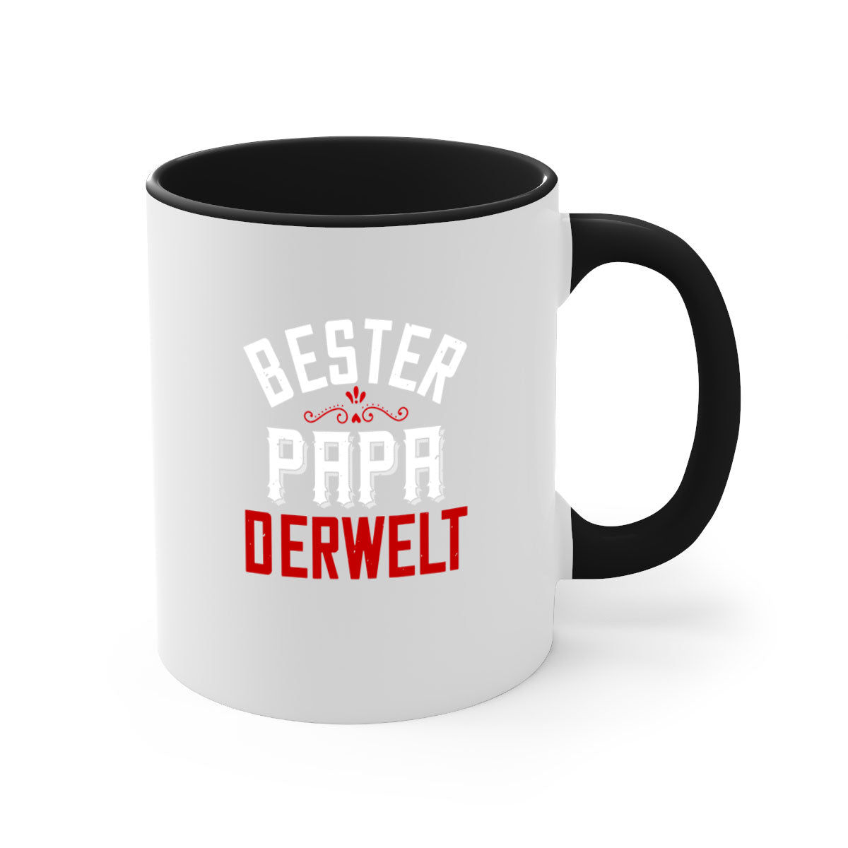 Bester papa 46# Mug featuring a two-tone design with a colored handle and glossy finish, perfect for coffee and tea lovers.