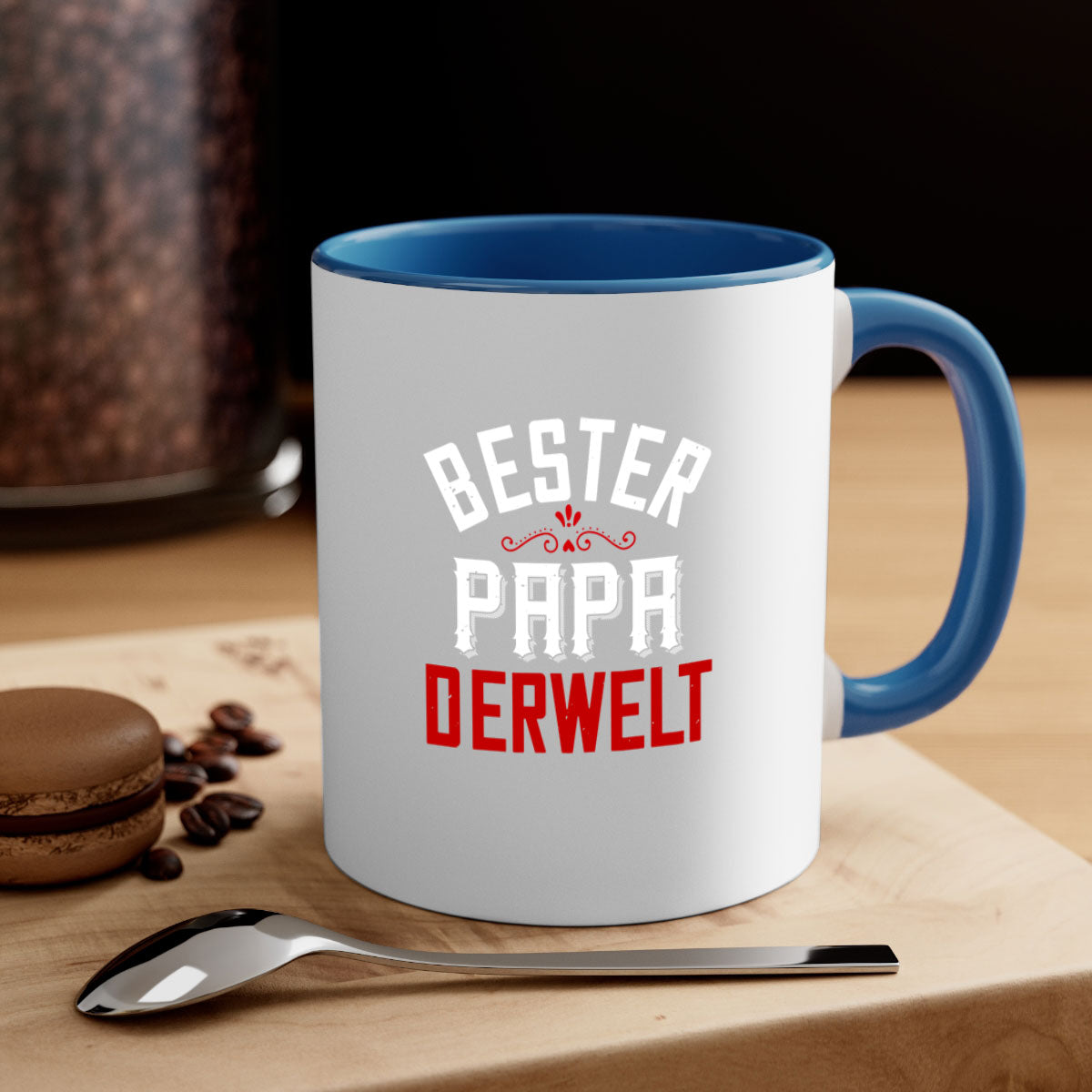 Bester papa 46# Mug featuring a two-tone design with a colored handle and glossy finish, perfect for coffee and tea lovers.