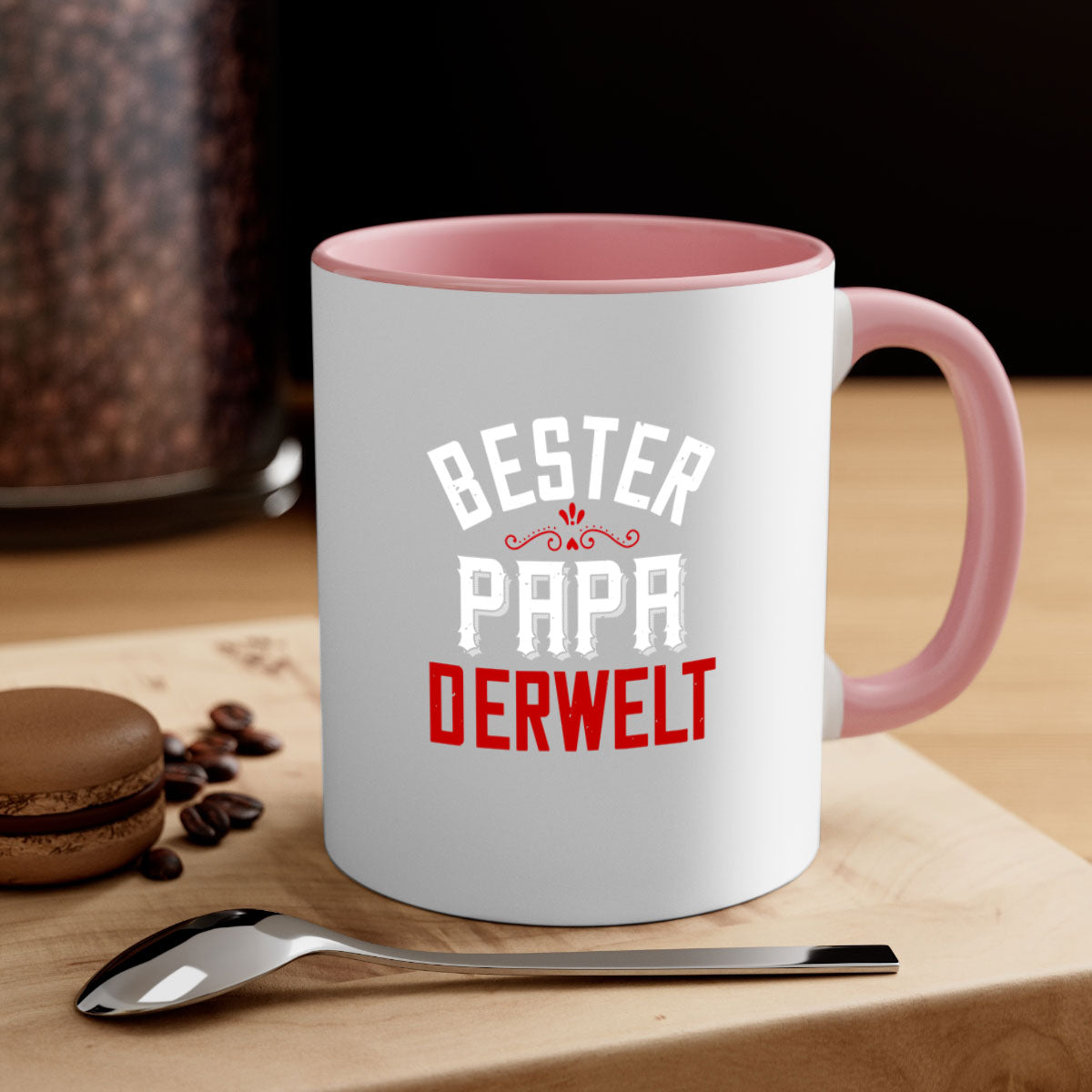 Bester papa 46# Mug featuring a two-tone design with a colored handle and glossy finish, perfect for coffee and tea lovers.