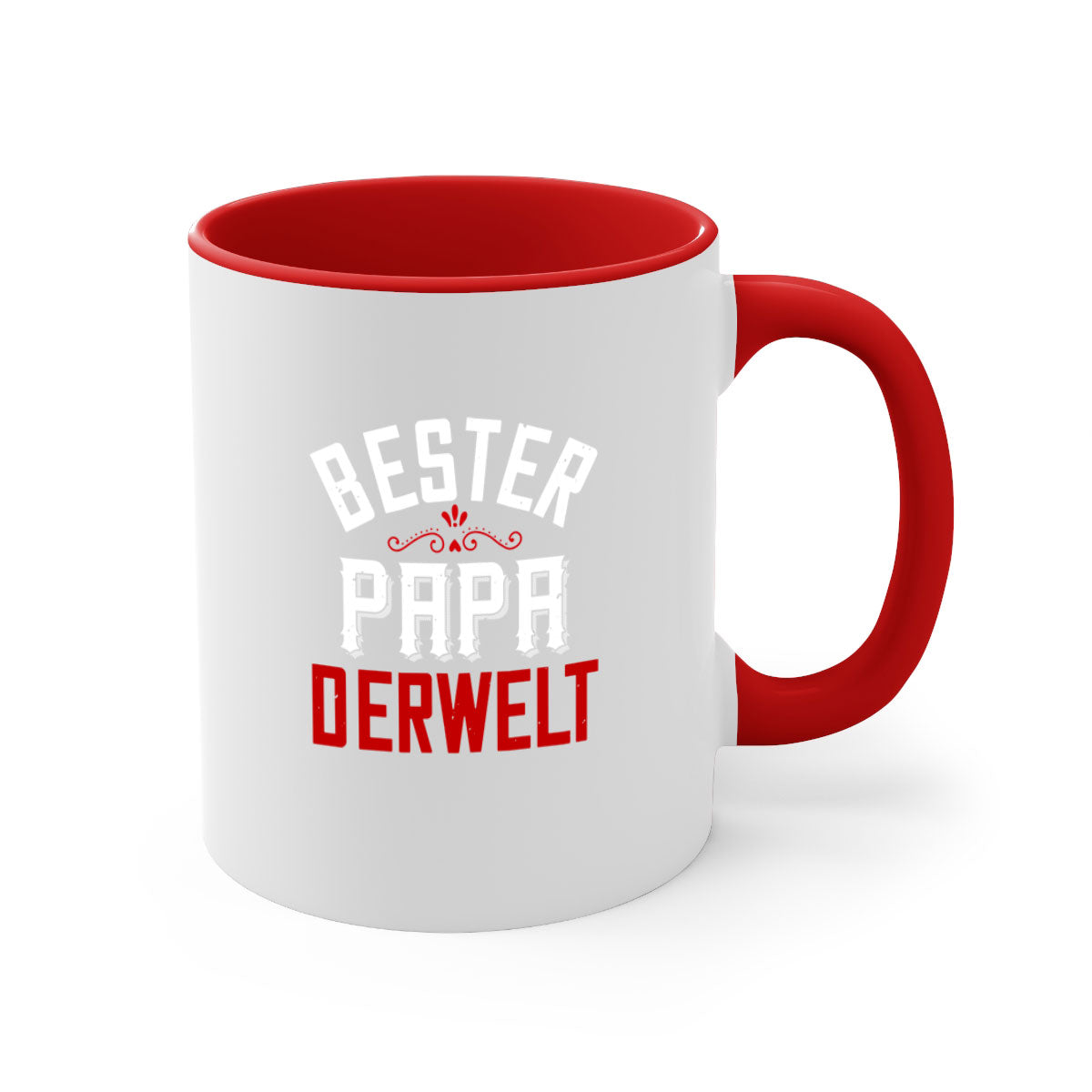 Bester papa 46# Mug featuring a two-tone design with a colored handle and glossy finish, perfect for coffee and tea lovers.