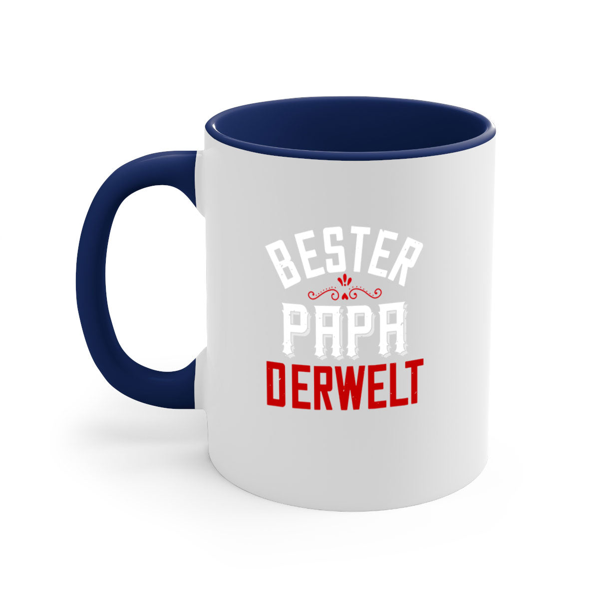 Bester papa 46# Mug featuring a two-tone design with a colored handle and glossy finish, perfect for coffee and tea lovers.