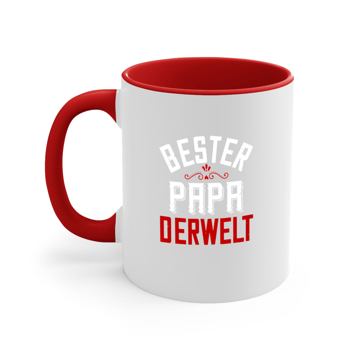 Bester papa 46# Mug featuring a two-tone design with a colored handle and glossy finish, perfect for coffee and tea lovers.