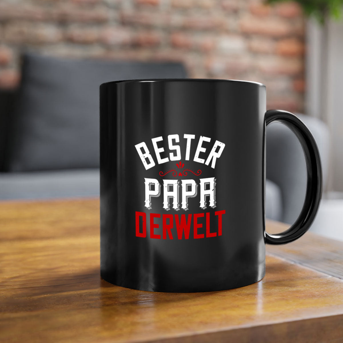 Bester papa 46# Mug featuring a two-tone design with a colored handle and glossy finish, perfect for coffee and tea lovers.