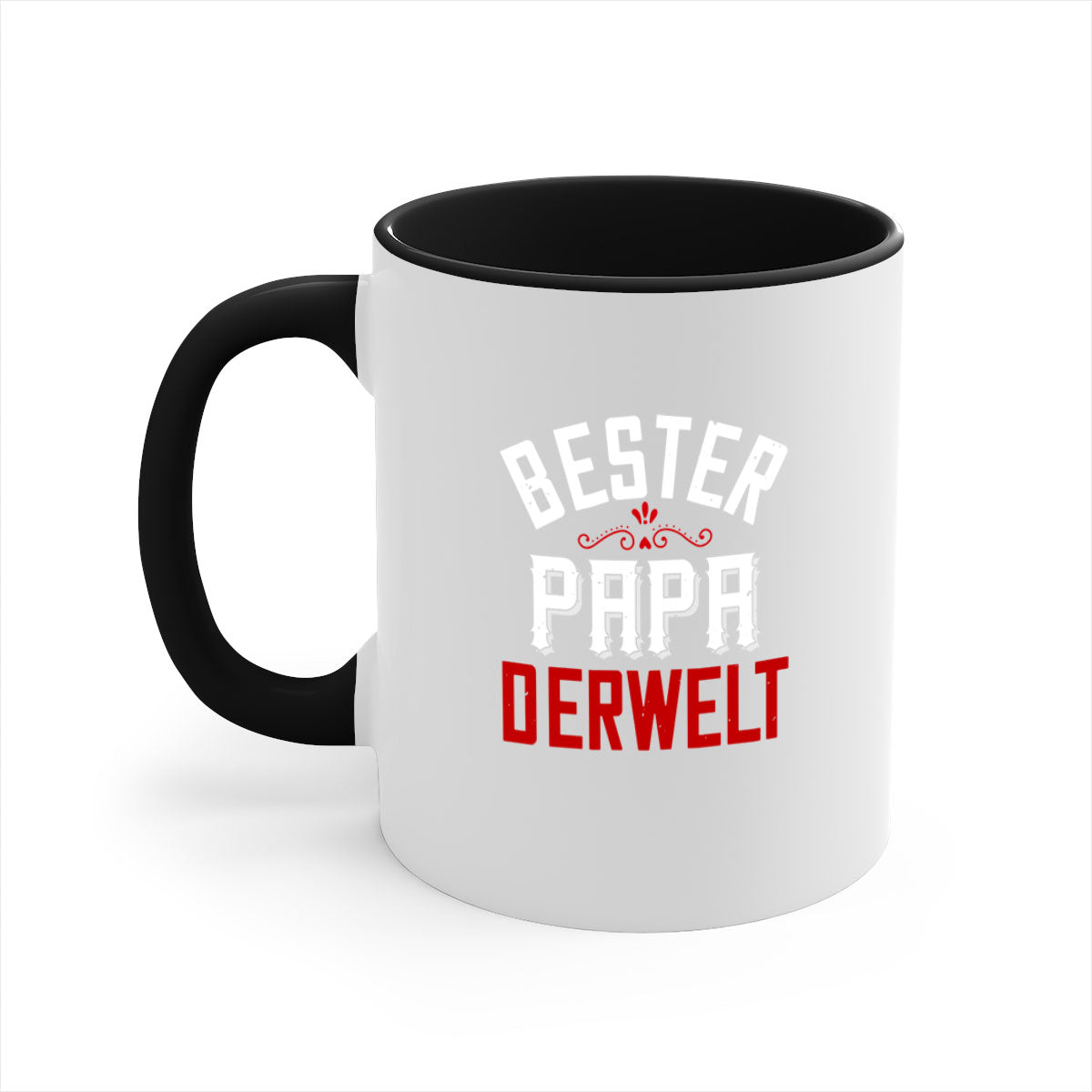 Bester papa 46# Mug featuring a two-tone design with a colored handle and glossy finish, perfect for coffee and tea lovers.