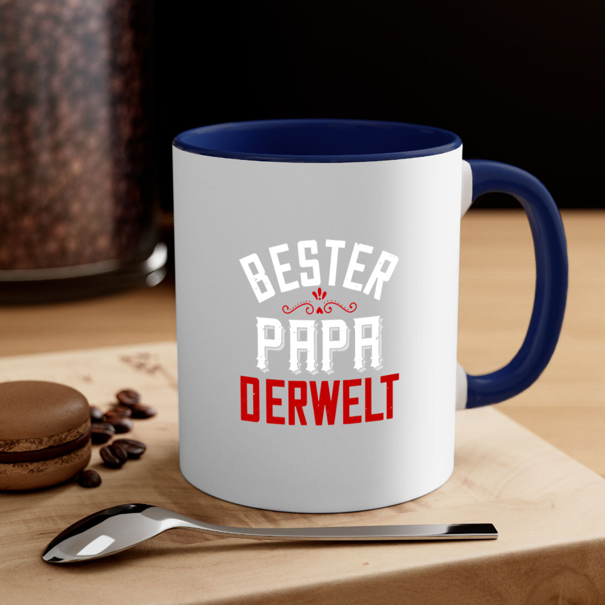 Bester papa 46# Mug featuring a two-tone design with a colored handle and glossy finish, perfect for coffee and tea lovers.