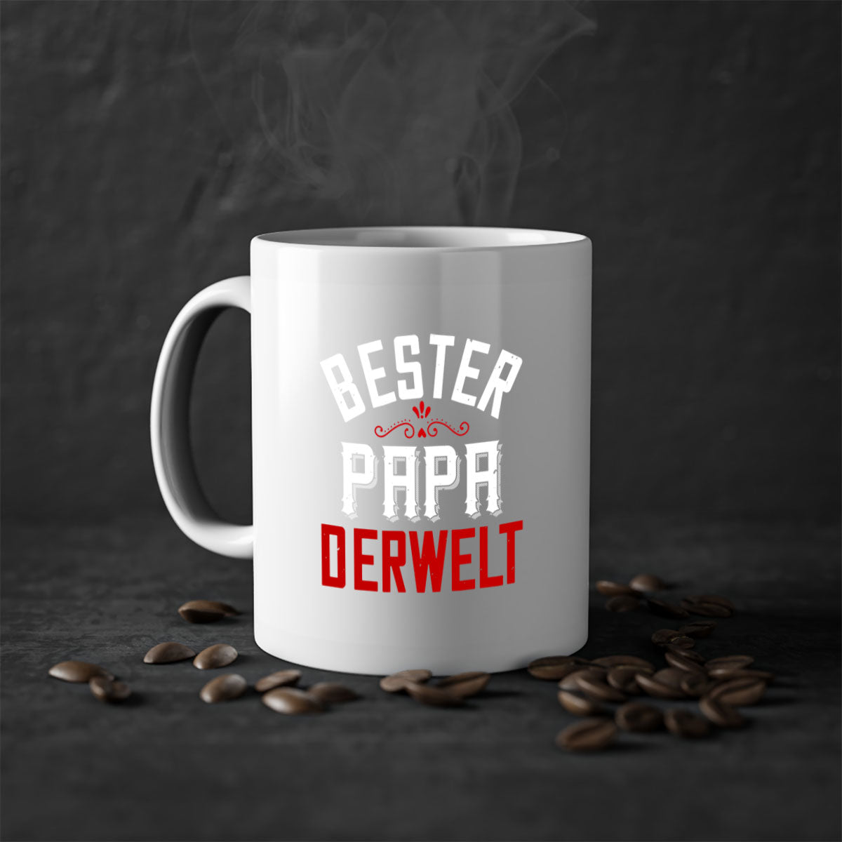 Bester papa 46# Mug featuring a two-tone design with a colored handle and glossy finish, perfect for coffee and tea lovers.