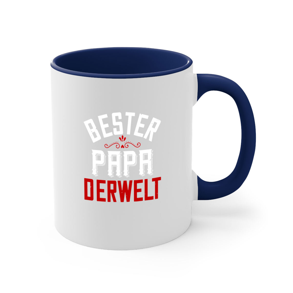 Bester papa 46# Mug featuring a two-tone design with a colored handle and glossy finish, perfect for coffee and tea lovers.