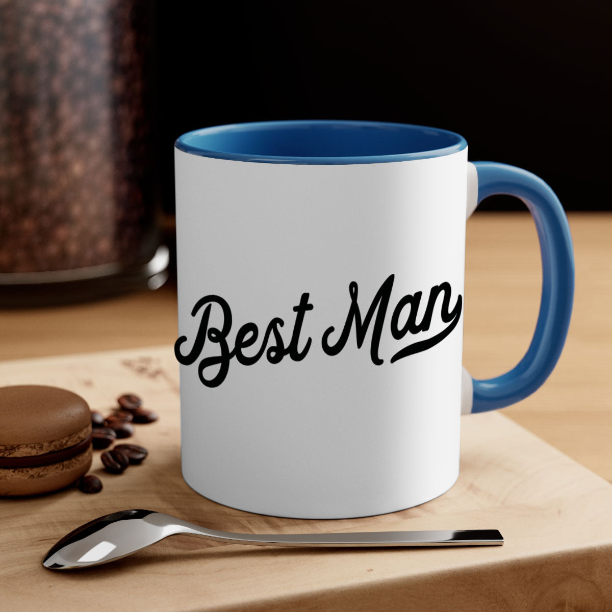 bestman 4# Mug featuring a glossy finish with a colored handle and interior, available in multiple colors and sizes.