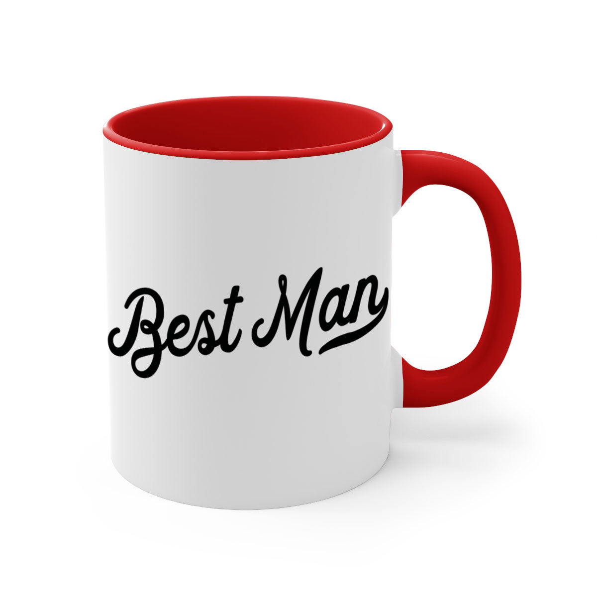 bestman 4# Mug featuring a glossy finish with a colored handle and interior, available in multiple colors and sizes.