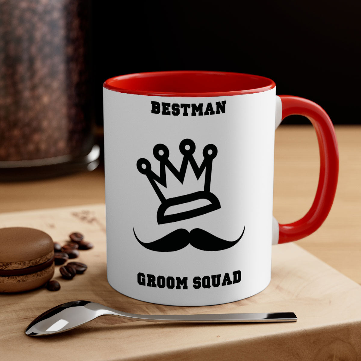 bestman 5# Mug featuring a glossy finish with a colored handle and interior, available in five vibrant colors.