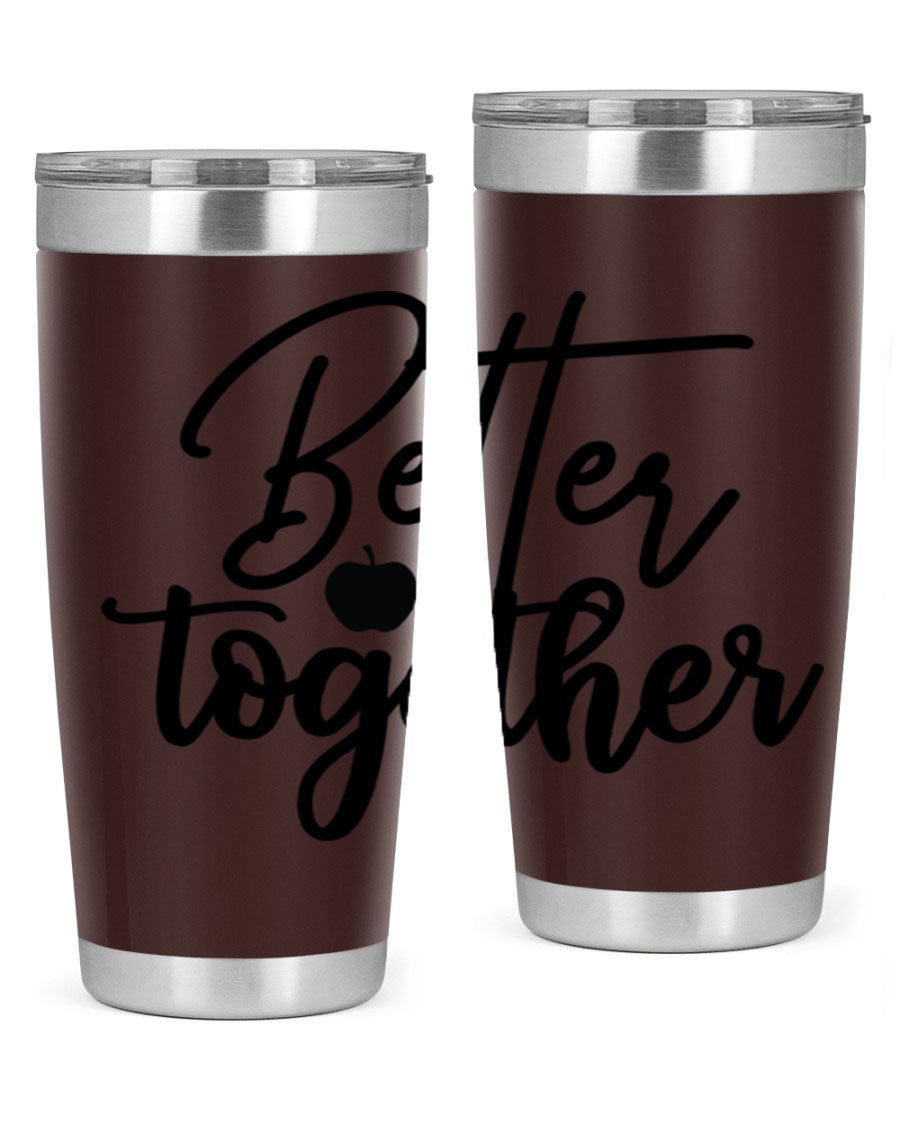 Better Together 20oz Tumbler made of stainless steel with a sleek design, featuring a drink-thru lid and copper lining.