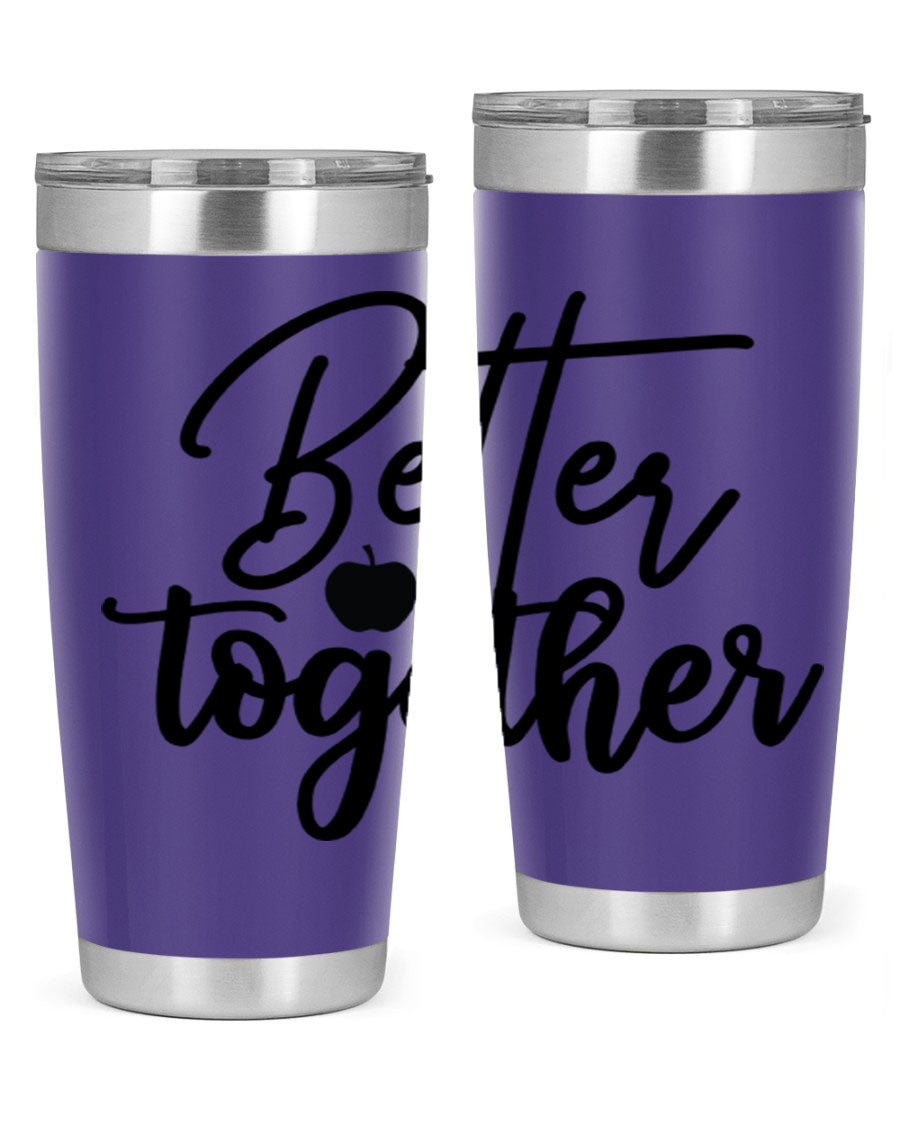 Better Together 20oz Tumbler made of stainless steel with a sleek design, featuring a drink-thru lid and copper lining.