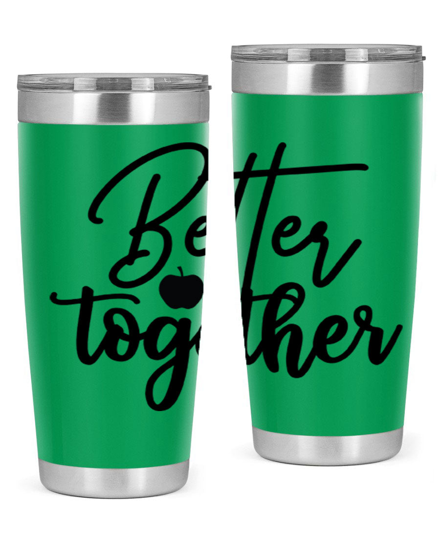 Better Together 20oz Tumbler made of stainless steel with a sleek design, featuring a drink-thru lid and copper lining.