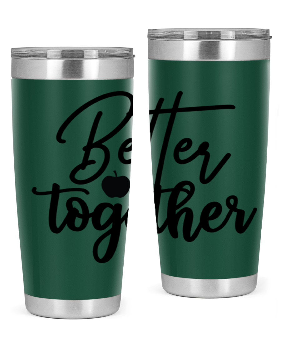 Better Together 20oz Tumbler made of stainless steel with a sleek design, featuring a drink-thru lid and copper lining.