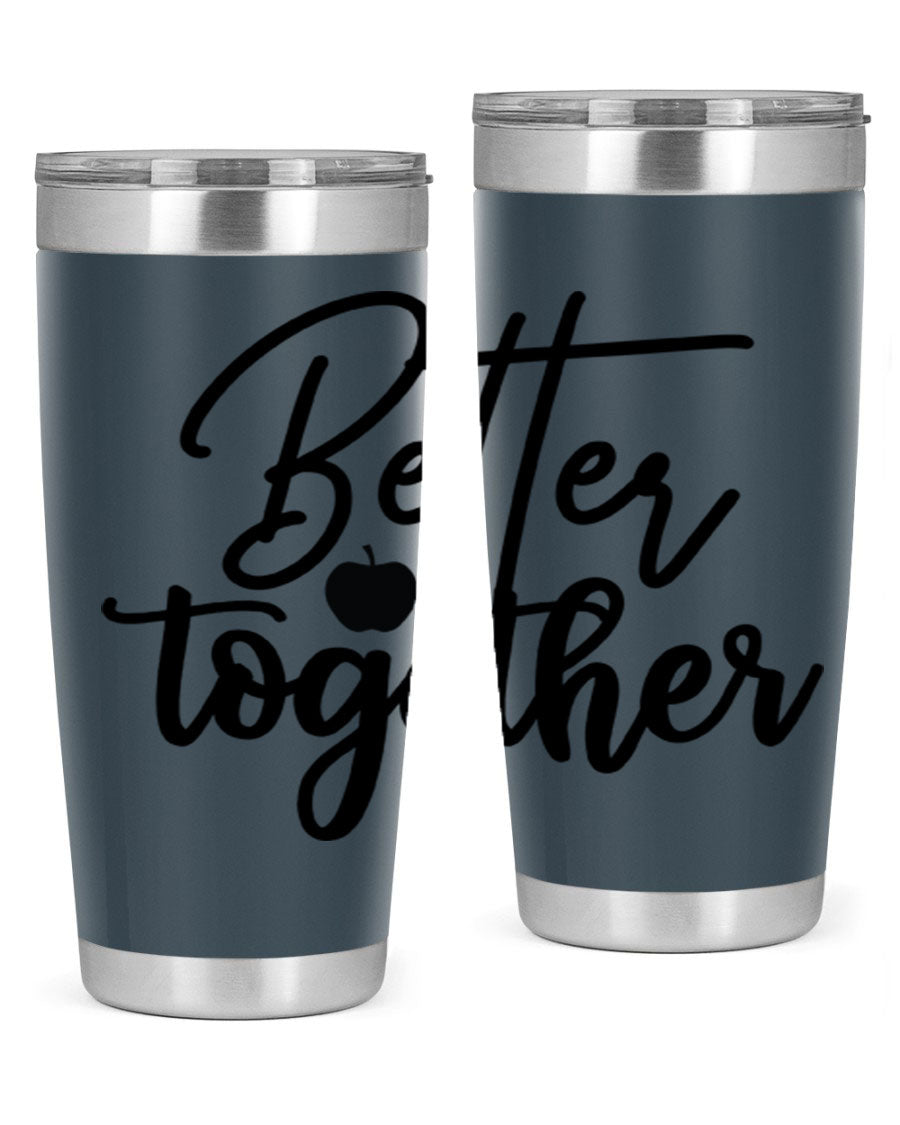 Better Together 20oz Tumbler made of stainless steel with a sleek design, featuring a drink-thru lid and copper lining.