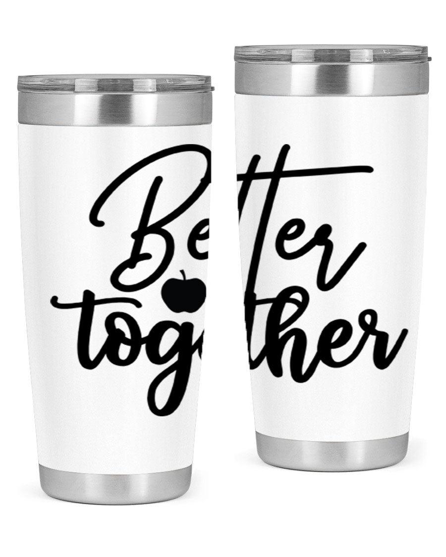 Better Together 20oz Tumbler made of stainless steel with a sleek design, featuring a drink-thru lid and copper lining.