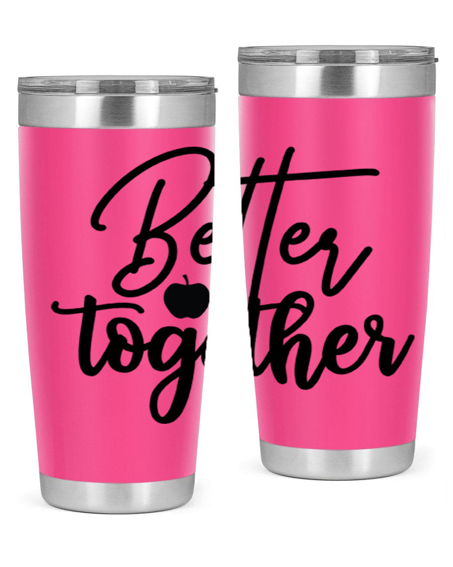 Better Together 20oz Tumbler made of stainless steel with a sleek design, featuring a drink-thru lid and copper lining.